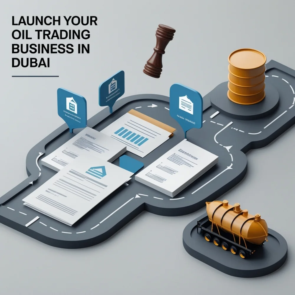 Image of Timeline showing the steps to start an oil trading business in Dubai