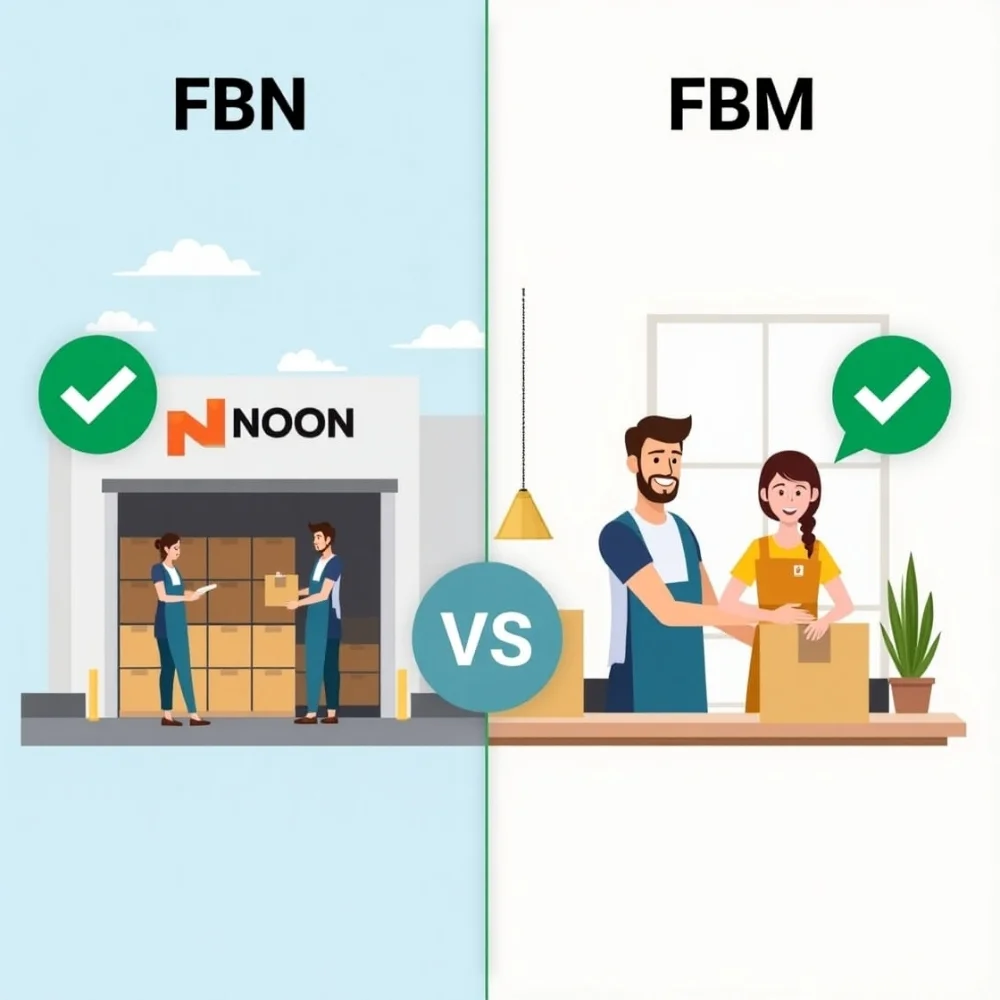 Image of Noon FBN vs. FBM fulfillment options for UAE sellers.