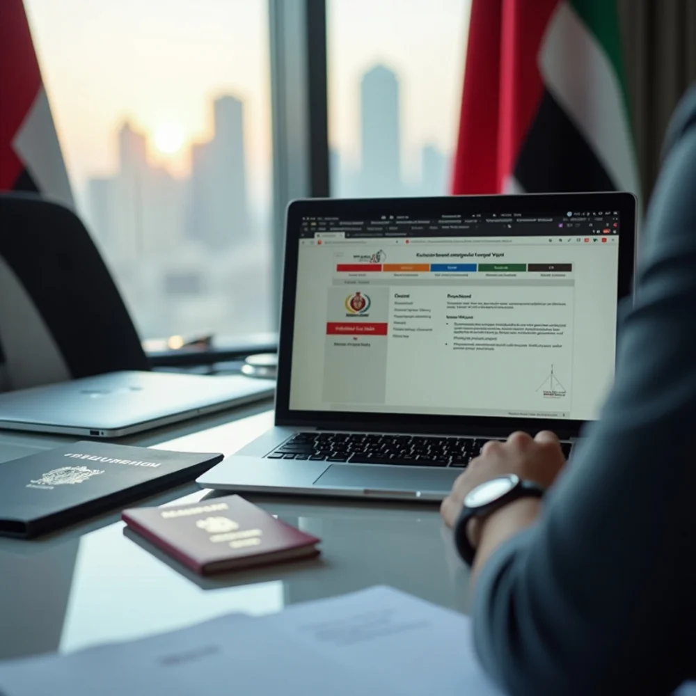 Image of a UAE business owner with establishment card.
